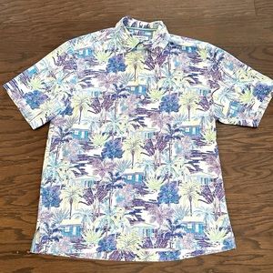 Tommy Bahama Men’s Bungalow Noche 100% Silk Camp Shirt - Size Medium